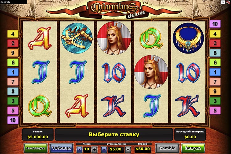 Slot machine Columbus Deluxe (कोलंबस डीलक्स )