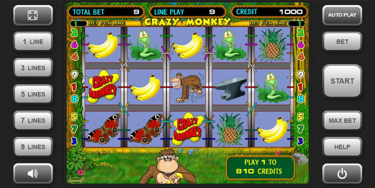 Slot machine Crazy Monkey (पागल बंदर )