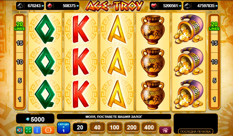 Slot machine Age of Troy (ट्रॉय का युग)