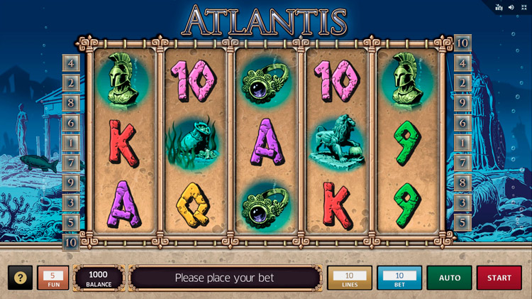 Slot machine Atlantis (अटलांटिस)