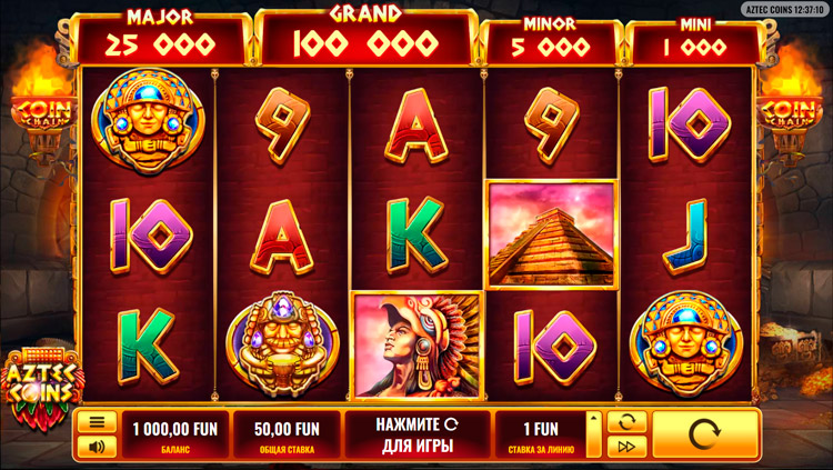 Slot machine Aztec Coins (एज़्टेक सिक्के)