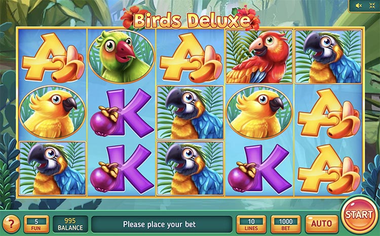 Slot machine Birds Deluxe (पक्षी डीलक्स)