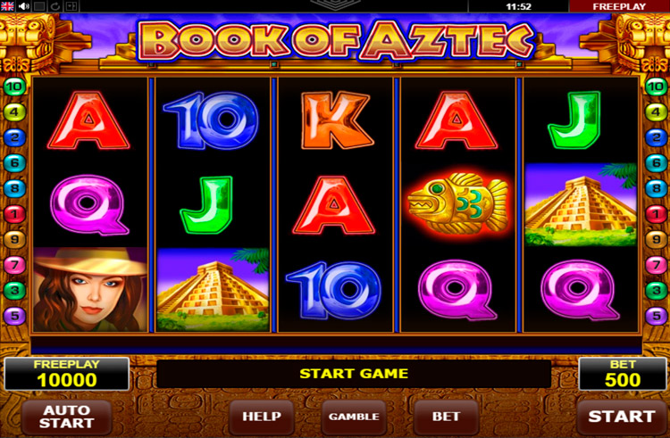 Slot machine Book of Aztec (एजटेक की पुस्तक)