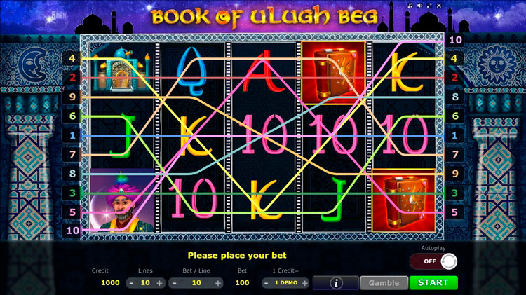 Slot machine Book of Ulugh Beg (उलुग बेग की पुस्तक)