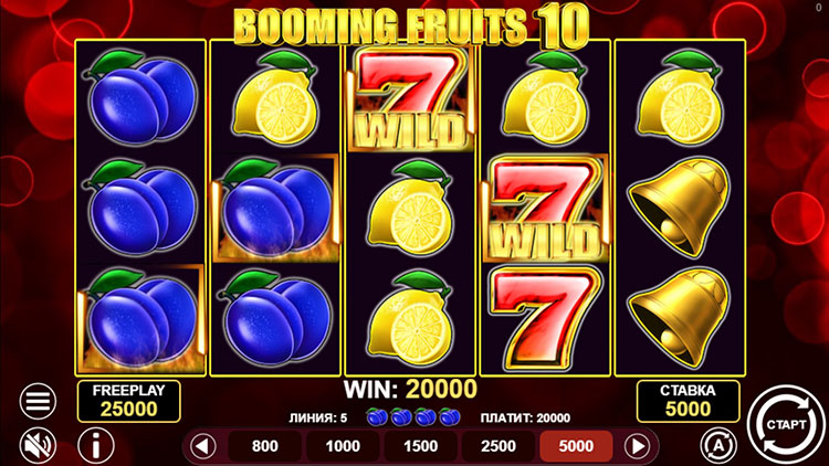 Slot machine Booming Fruits 10 (फलते हुए फल 10)