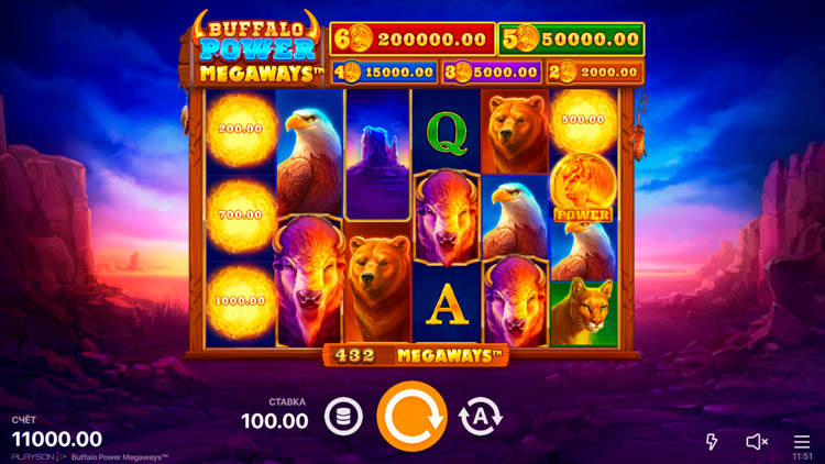 Slot machine Buffalo Power: Megaways (भैंस शक्ति: मेगावेज़)