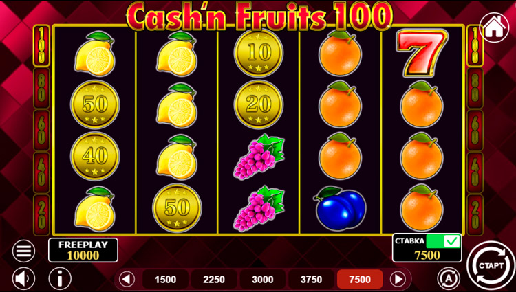 Slot machine Cash & Fruits 100 (कैश और फ्रूट्स 100)