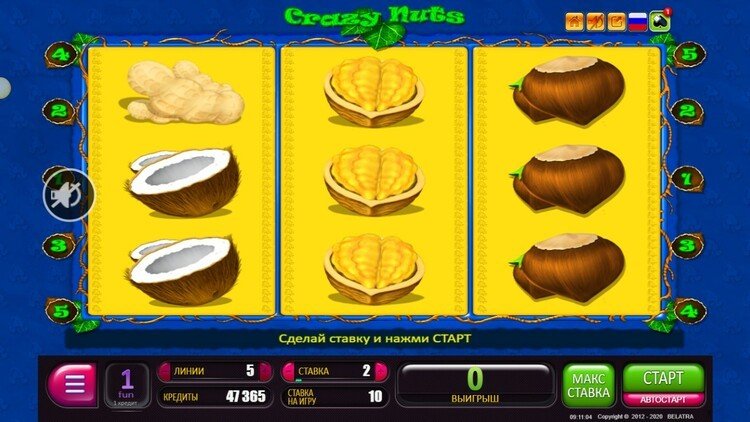 Slot machine Crazy Nuts (क्रेज़ी नट्स)