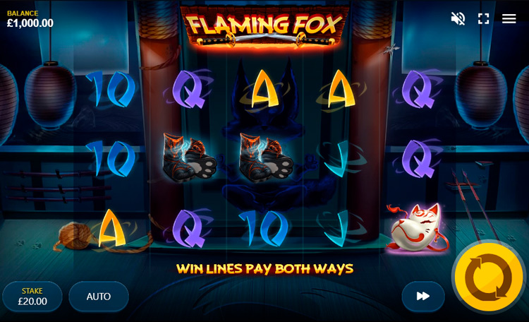 Slot machine Flaming Fox (जलता लोमड़ी)