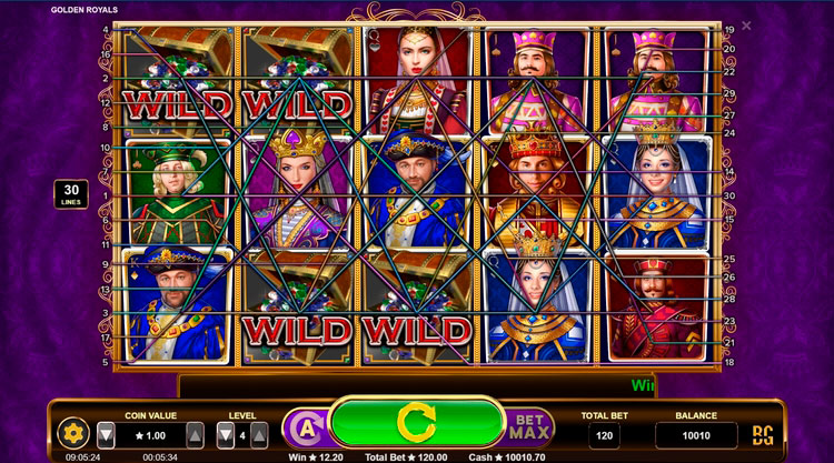Slot machine Golden Royals (स्वर्ण शाही)