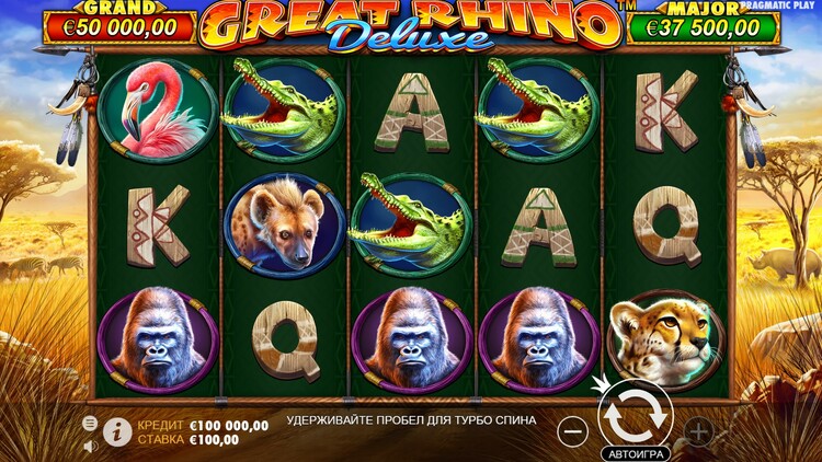 Slot machine Great Rhino Deluxe (महान गैंडा डीलक्स)
