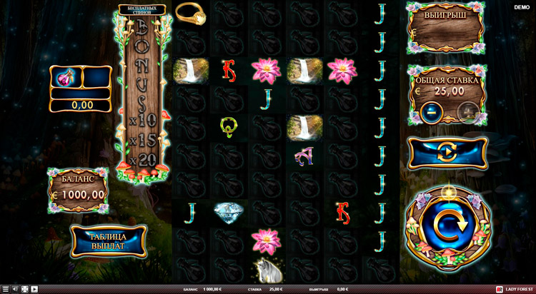 Slot machine Lady Forest (महिला वन)