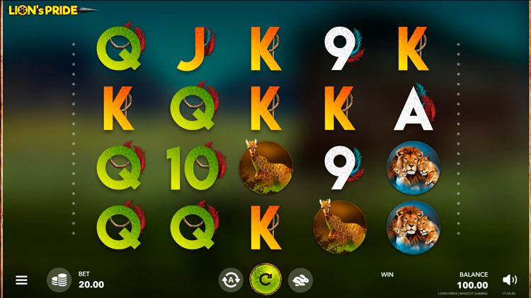 Slot machine Lion's Pride (शेर का गर्व)