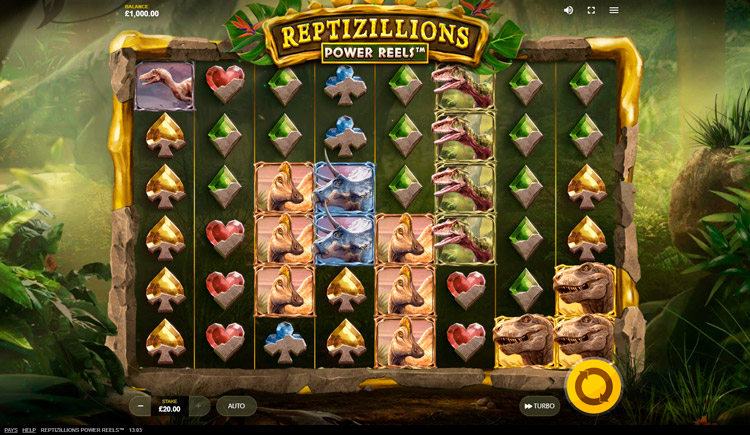 Slot machine Reptizillions Power Reels (रेपटिजिलियन्स पावर रील्स)