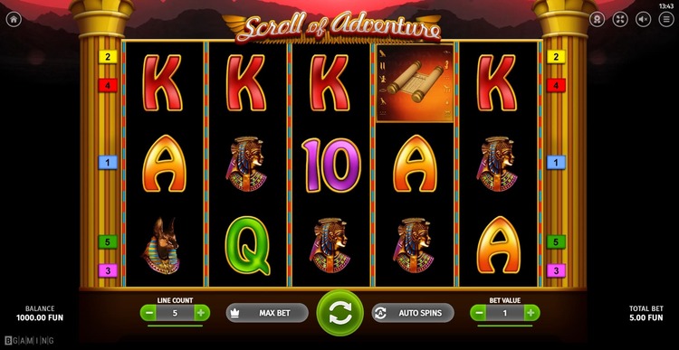 Slot machine Scroll of Adventure (साहसिक स्क्रॉल)