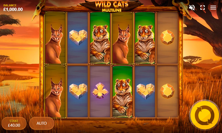 Slot machine Wild Cats Multiline (वाइल्ड कैट्स मल्टीलाइन)