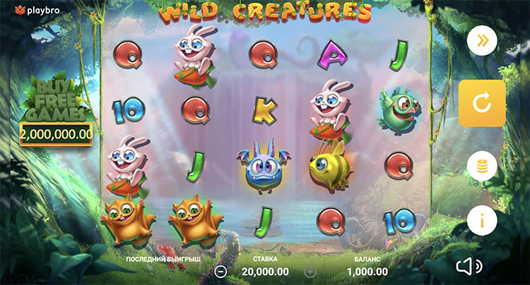 Slot machine Wild Creatures (वाइल्ड क्रीचर्स)