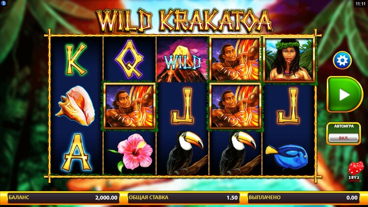 Slot machine Wild Krakatoa (वाइल्ड क्राकाटोआ)