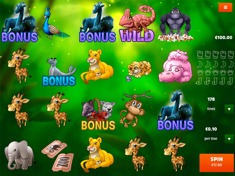 Slot machine Zoo (चिड़ियाघर)